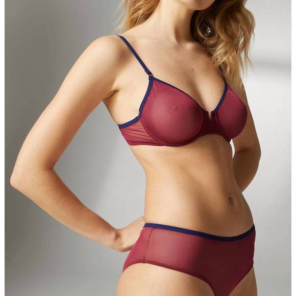Simone Perele Burgundy and Navy Bra - Picture 3 of 4